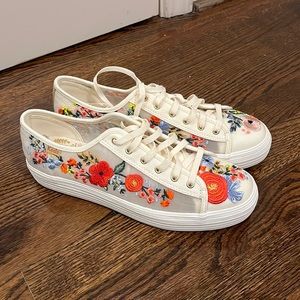 Rifle Paper Co x Keds Embroidered Platform Sneakers